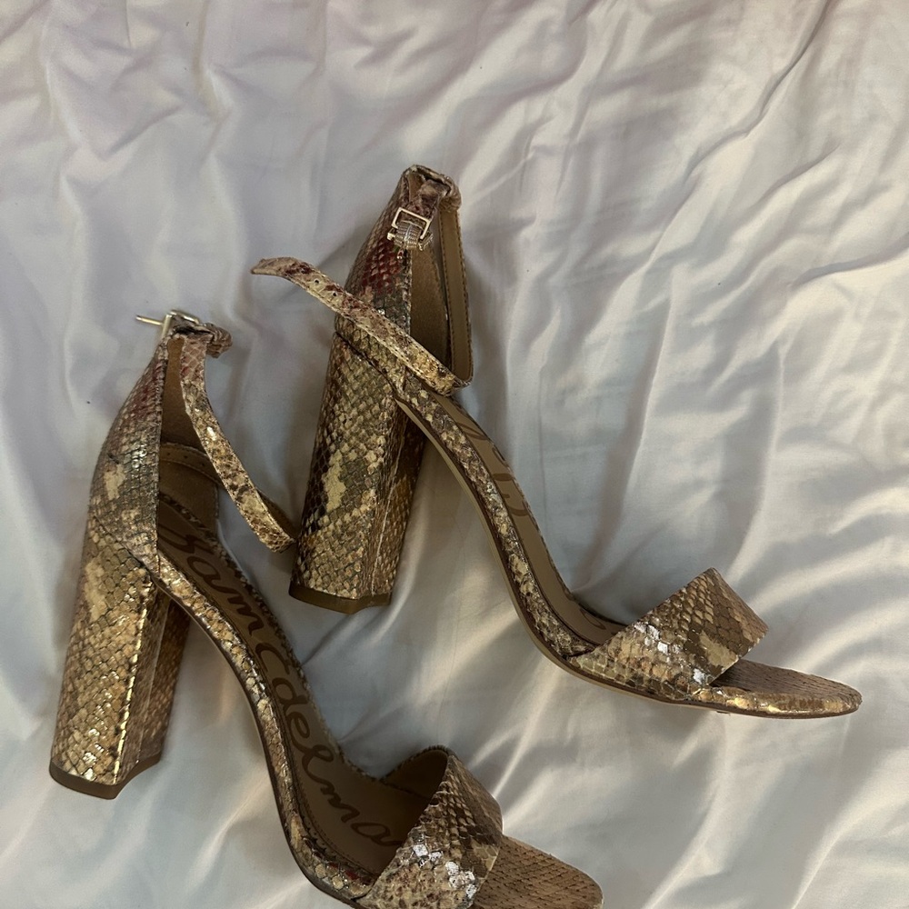 Sam Edelman Snakeskin Heeled Sandals